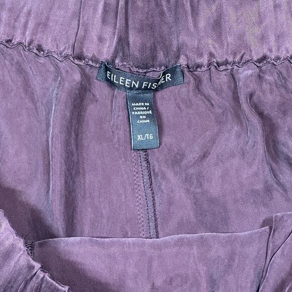 Eileen Fisher XL Purple Silky Lightweight Lounge Pants Trousers - Picture 3 of 7